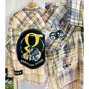 Upcycled Mens Buffalo Western Shirt XL Garth Brooks Country Music Cowboy Ranch